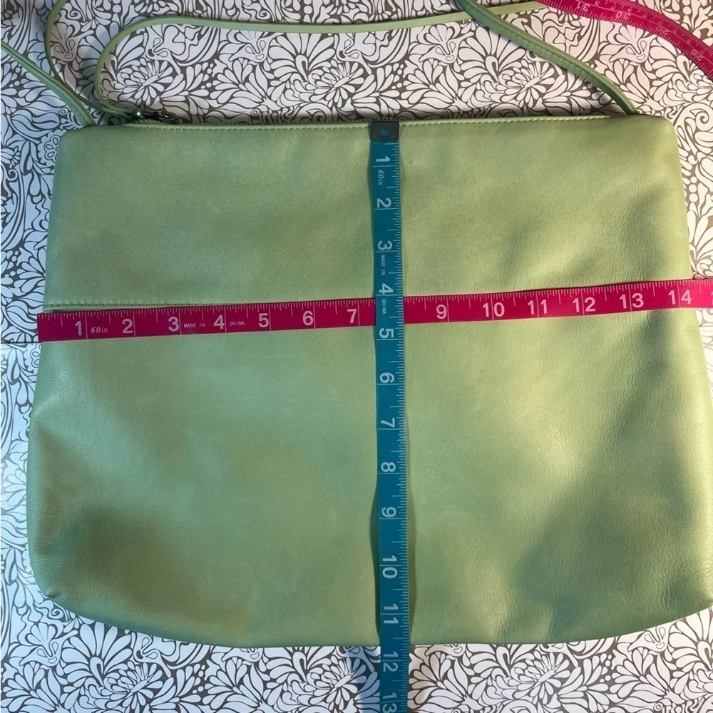 HOBO International Large Leather Crossbody Bag Knot Strap Shoulder Purse Green